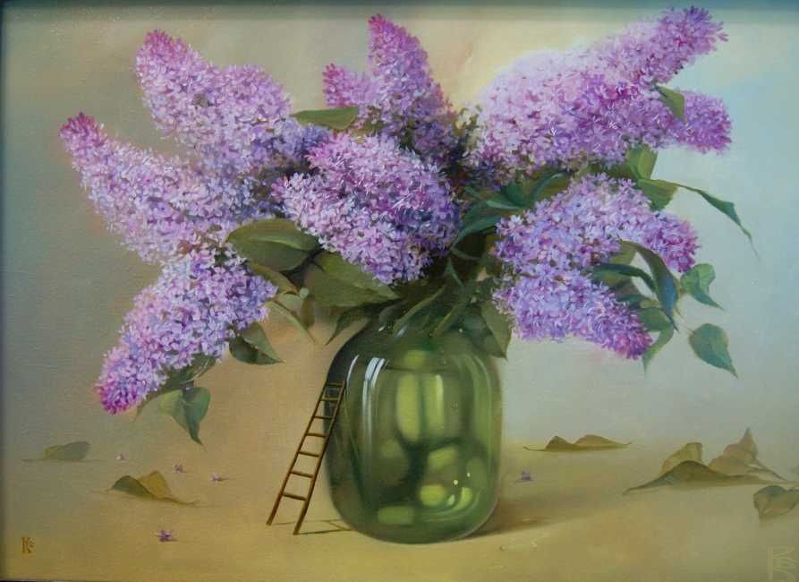Still life of lilacs of Victor Bregeda
